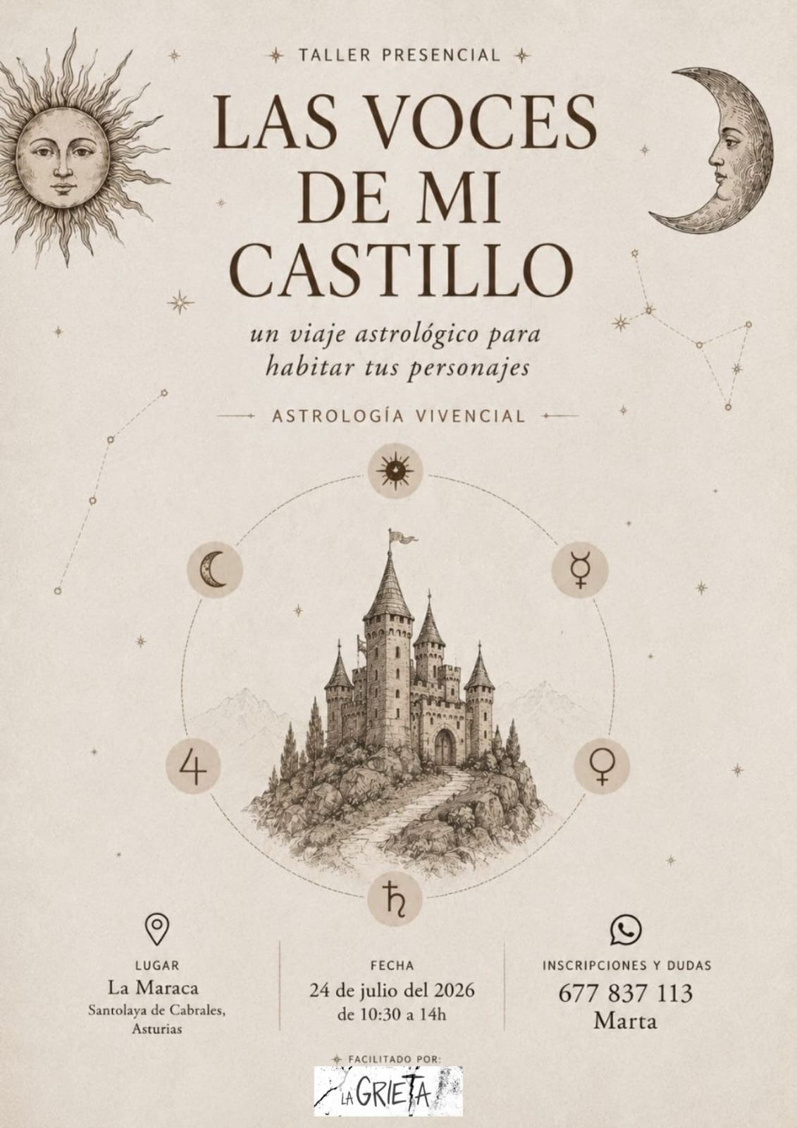 Taller de Astrología Vivencial: Las voces de mi castillo